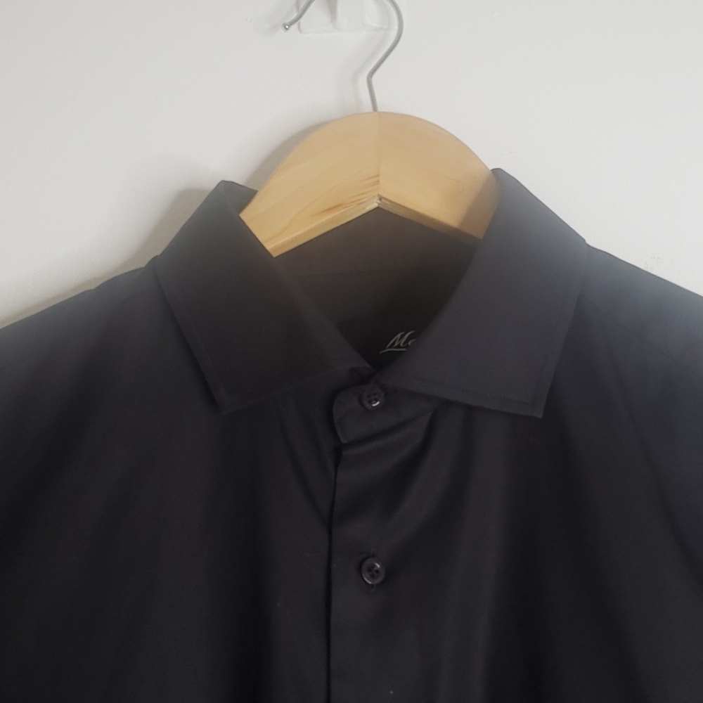 Mens black button down slim fit shirt